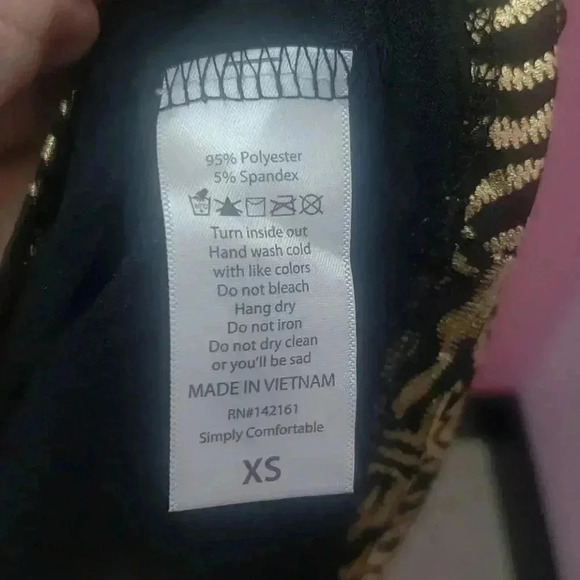 Lularoe Black and Gold Elegant Carly - Picture 5 of 6